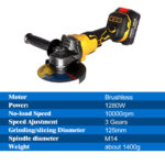 brushless angle grinder product parameters